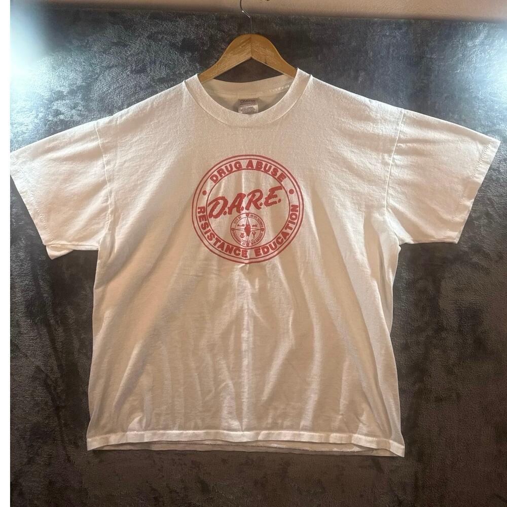 VTG 90s D.A.R.E. City of Joliet, Illinois Single Stitch Graphic T Shirt XL White